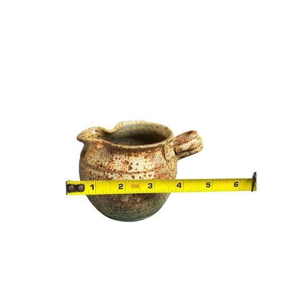 VTG Stoneware Syrup Small Pitcher By Artist Mayfield Handcrafted Michigan - Picture 9 of 9